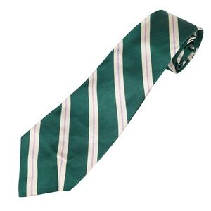 Polo Ralph Lauren Green Cream Silk Repp Stripe Necktie Lavender Made by Hand USA